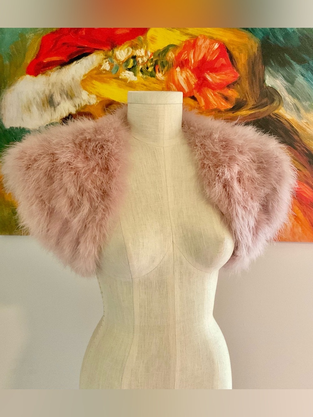 XIIX LTD Ostrich Light Pink Shrug